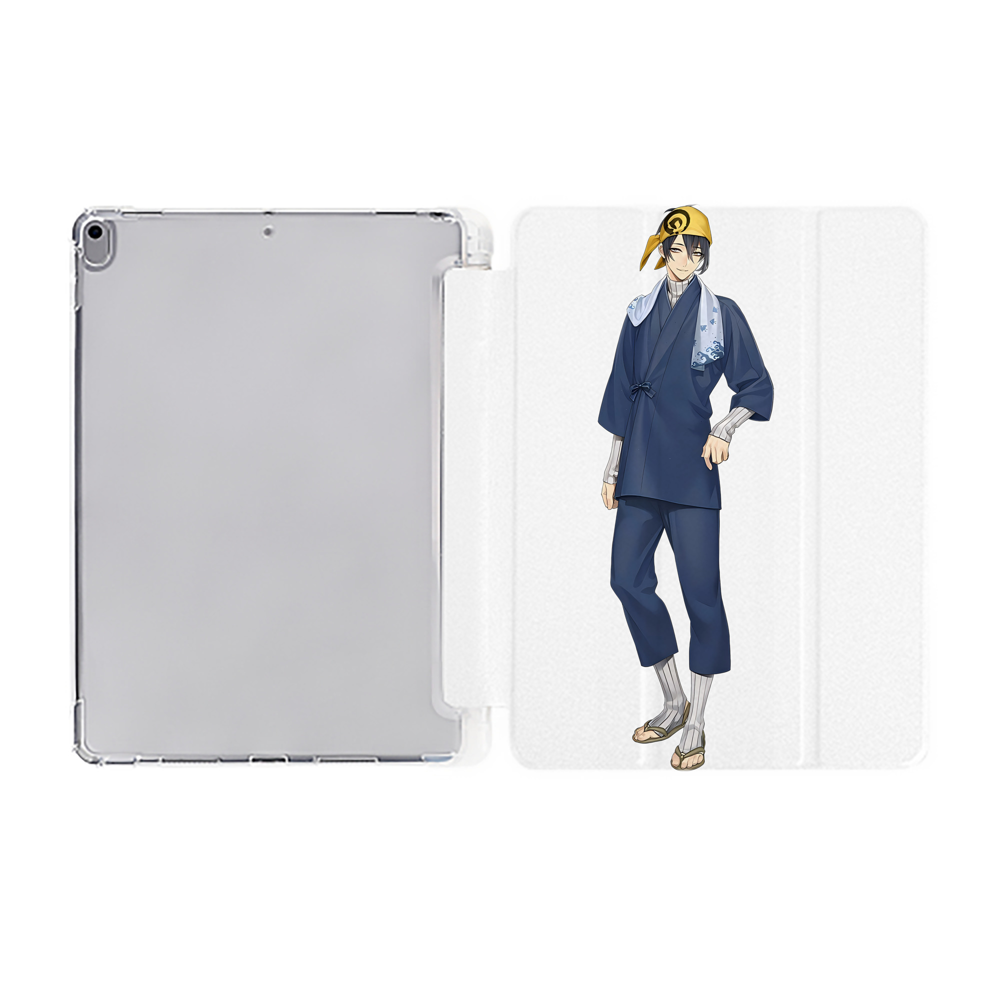 （画像用） 刀剣乱舞 Touken Ranbu IPad ケース ペン収納付き 三つ折りスタンド PUレザー×シリコン 対応機種9.5/10.5/10.9インチ